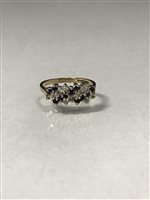 Lot 82 - A BLUE GEM AND DIAMOND RING