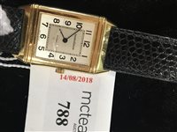 Lot 788 - A GENTLEMAN'S GOLD JAEGER LE COULTRE REVERSO WATCH