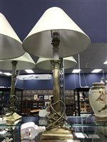Lot 107 - PAIR OF TABLE LAMPS