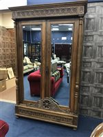Lot 122 - A FRENCH OAK MIRRORED DOOR ARMOIRE