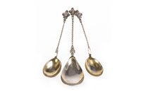 Lot 382 - A PAIR OF DANISH SILVER SPOONS AND ANOTHER