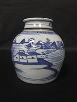 Lot 144 - AN EARLY 20TH CENTURY CHINESE PROVINCIAL STONEWARE GINGER JAR WITH LID