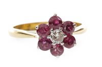 Lot 308 - A RUBY AND DIAMOND RING
