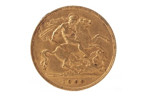 Lot 591 - A GOLD HALF SOVEREIGN, 1908