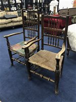 Lot 200 - TWO OAK HALL CHAIRS