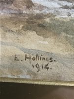 Lot 37 - E HOLLINGS, YORKSHIRE LANDSCAPE, watercolour