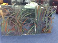 Lot 216 - A SET OF FOUR STAIN GLASS PANELS
