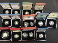 Lot 1586 - LOT OF SILVER PROOF COINS comprising six £1...