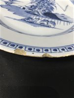 Lot 340 - TWO BLUE AND WHITE PLATES AND A TEAPOT