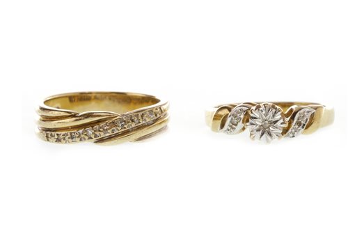 Lot 14 - A DIAMOND DRESS RING ALONG WITH ONE OTHER