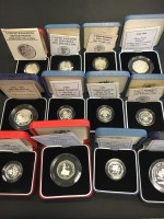 Lot 1587 - LOT OF SILVER PROOF COINS comprising eight £1...