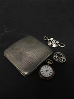 Lot 342 - A SILVER CIGARETTE CASE, AND OTHER ITEMS