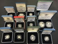 Lot 1589 - LOT OF SILVER PROOF COINS comprising six £1...