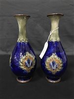 Lot 350 - A PAIR OF ROYAL DOULTON OVIFORM VASES AND OTHER CERAMICS