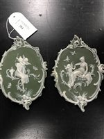 Lot 354 - A PAIR OF DRESDEN STYLE OVAL PLAQUES