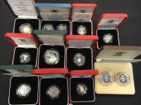 Lot 1590 - LOT OF SILVER PROOF COINS comprising four UK...