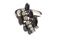 Lot 234 - A BLUE GEM AND DIAMOND RING