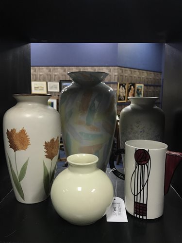 Lot 360 - A LORNA BAILEY MACKINTOSH JUG AND OTHER VASES