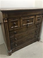 Lot 155 - A VICTORIAN MAHOGANY COLUMN CHEST OF DRAWERS