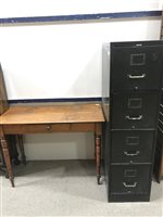 Lot 288 - A METAL FILING CABINET AND A SIDE TABLE