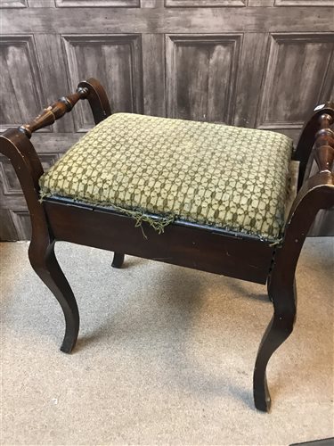 Lot 289 - A PIANO STOOL WITH OTHER ITEMS