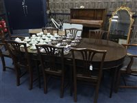 Lot 354 - A MAHOGANY VICTORIAN DINING TABLE AND CHAIRS