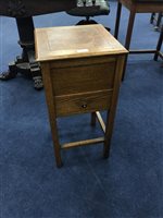 Lot 264 - AN OAK SQUARE SEWING TABLE