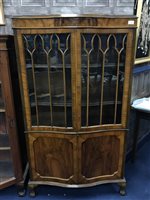 Lot 262 - A CHINESE BRASS SERVING TABLE AND A DISPLAY CABINET