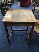 Lot 267 - AN OAK DESK AND A SIDE TABLE