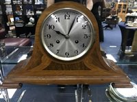 Lot 294 - AN INLAID MANTEL CLOCK AND TWO OTHERS