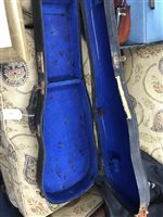 Lot 308 - A VIOLIN IN A BLUE FELT LINED CASE