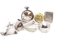 Lot 727 - TWO SILVER VESTA CASES WITH OTHER ITEMS