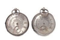 Lot 759 - TWO SILVER VICTORIAN POCKET WATCHES
