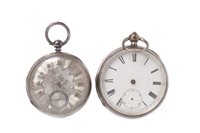Lot 801 - TWO SILVER VICTORIAN POCKET WATCHES