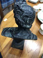 Lot 434 - A BRONZE CLASSICAL BUST OF DAVID