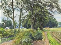 Lot 421 - BY ROAD AT MILNFIELD, AN ORIGINAL WATERCOLOUR BY JAMES MCINTOSH PATRICK
