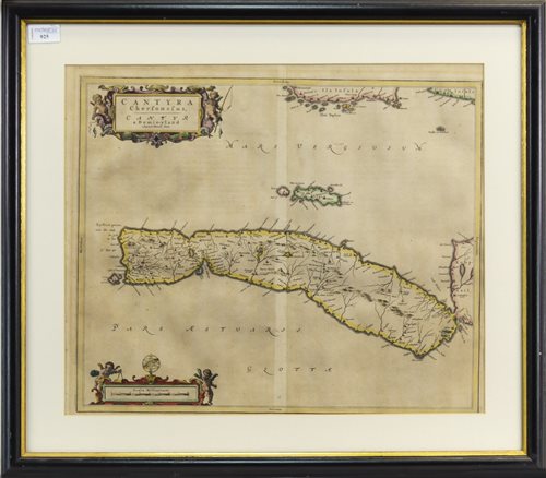 Lot 925 - A 17TH CENTURY MAP OF 'CANTYRA' BY JOHANNES BLAEU