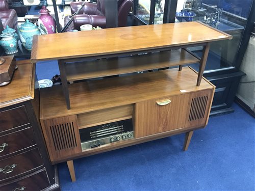 Lot 125 - A TEAK COFFEE TABLE AND STEREO UNIT