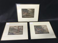 Lot 63 - A SET OF THREE VICTORIAN ENGRAVINGS WITH HUNTING SUBJECTS