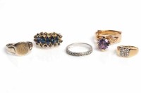 Lot 1643 - COLLECTION OF GOLD DRESS RINGS including a...