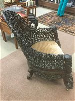 Lot 965 - AN ANGLO INDIAN CHAIR