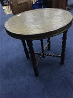 Lot 117 - BRASS-TOPPED CIRCULAR TABLE