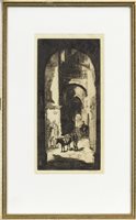 Lot 658 - THE STREET OF THE ARLES, AN ORIGINAL ETCHING BY SIDNEY TUSHINGHAM