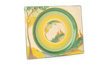 Lot 1226 - A CLARICE CLIFF FOR ROYAL STAFFORDSHIRE BIZARRE BIARRITZ PLATE