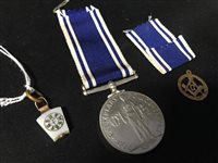 Lot 161 - A MEDAL FOR EXEMPLARY POLICE SERVICE WITH MASONIC PENDANTS