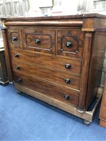 Lot 135 - A VICTORIAN MAHOGANY CHEST OF DRAWERS