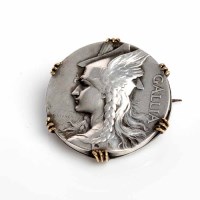 Lot 1661 - UNUSUAL GALLIA GODDESS OF GAUL SILVER BROOCH...