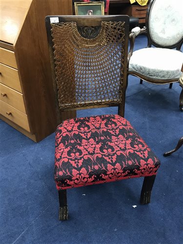 Lot 207 - A CANE BACKED CHAIR