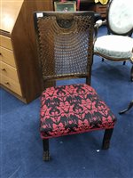 Lot 207 - A CANE BACKED CHAIR