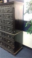 Lot 931 - A GEORGE III OAK CHEST ON CHEST
